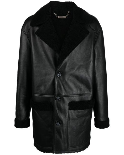Philipp Plein shearling-lining leather coat