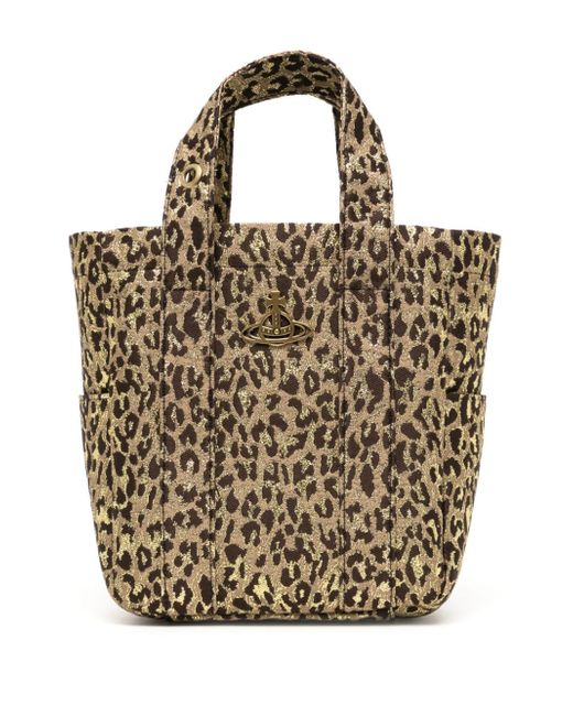 Vivienne Westwood small Murray leopard-jacquard tote bag