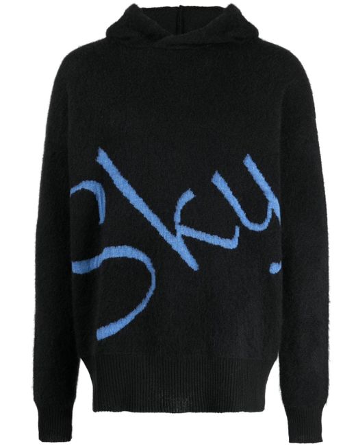 Blue Sky Inn logo-jacquard knitted hoodie