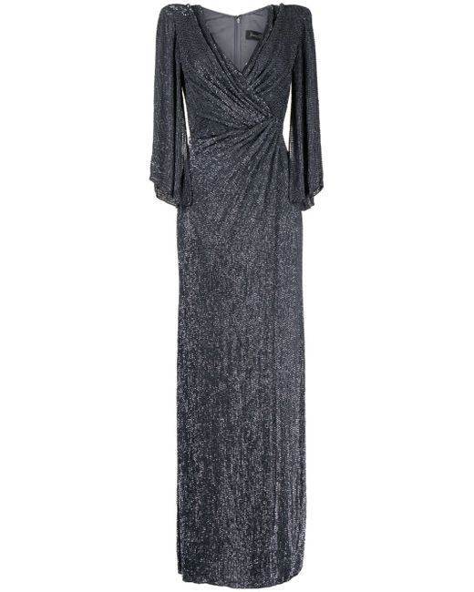 Jenny Packham Luna stud-embellished draped gown