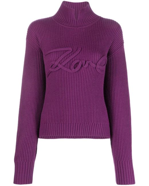Karl Lagerfeld logo-appliqué knitted jumper