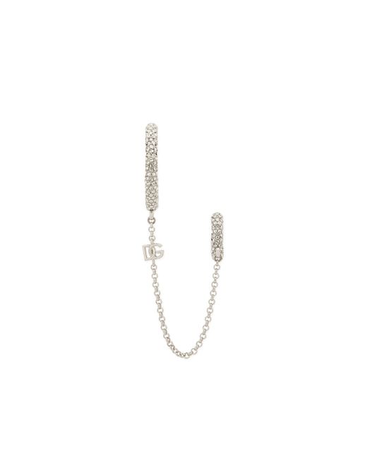 Dolce & Gabbana logo-lettering crystal-embellished earrings