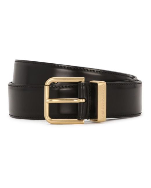 Dolce & Gabbana logo-engraved buckle leather belt