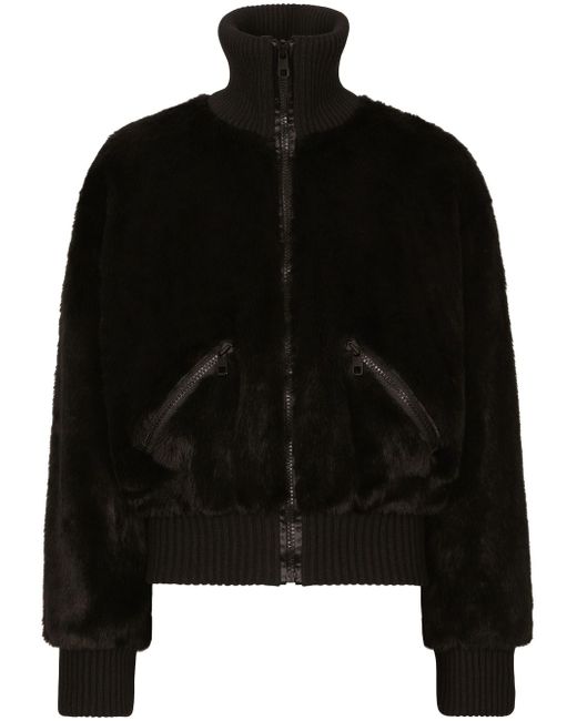 Dolce & Gabbana faux-fur bomber jacket