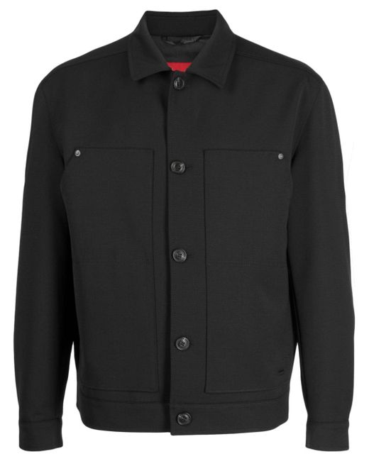 Hugo Boss patch-pockets button-down jacket