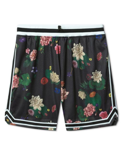 John Elliott floral-print mesh shorts