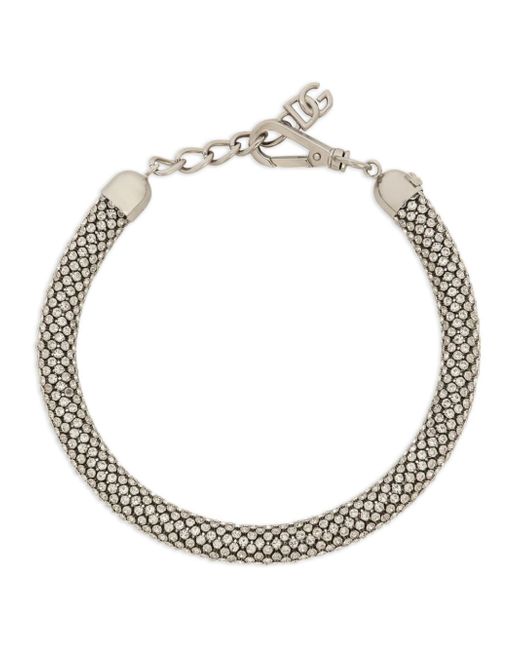 Dolce & Gabbana crystal-embellished logo-charm necklace