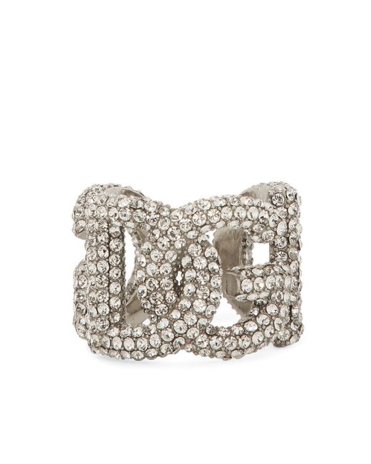 Dolce & Gabbana DG logo crystal-embellished ring