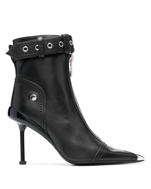 Alexander McQueen buckle-fastening leather ankle boots
