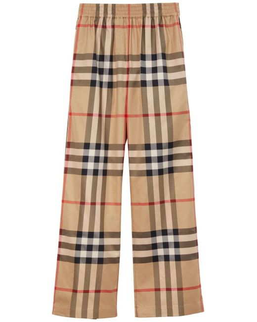 Burberry Check-pattern flared trousers