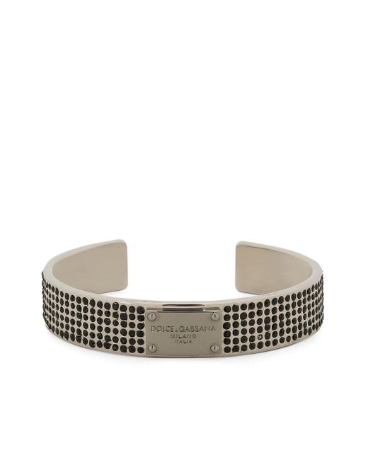 Dolce & Gabbana logo-engraved crystal-embellished bracelet