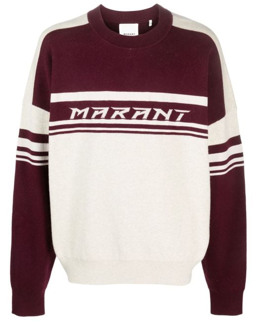 Marant logo intarsia-knit jumper