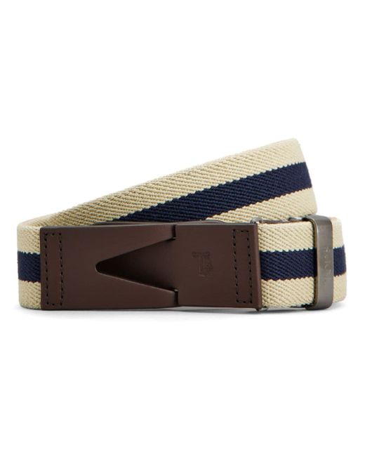 Tod's striped snap-buckle belt