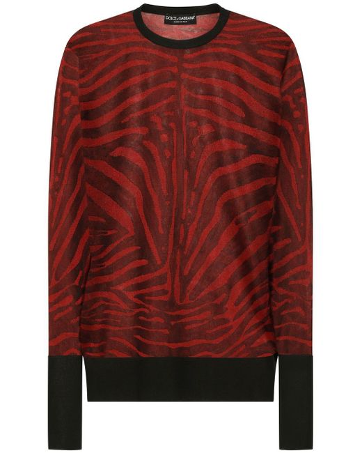 Dolce & Gabbana animal-print panelled knitted top