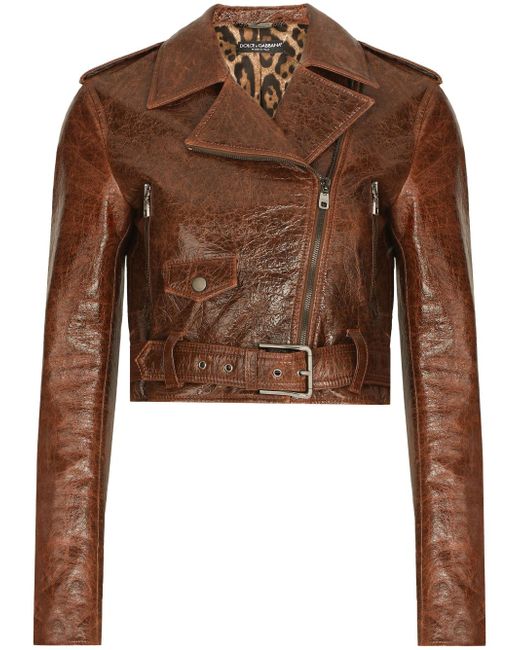 Dolce & Gabbana cropped buckled biker jacket