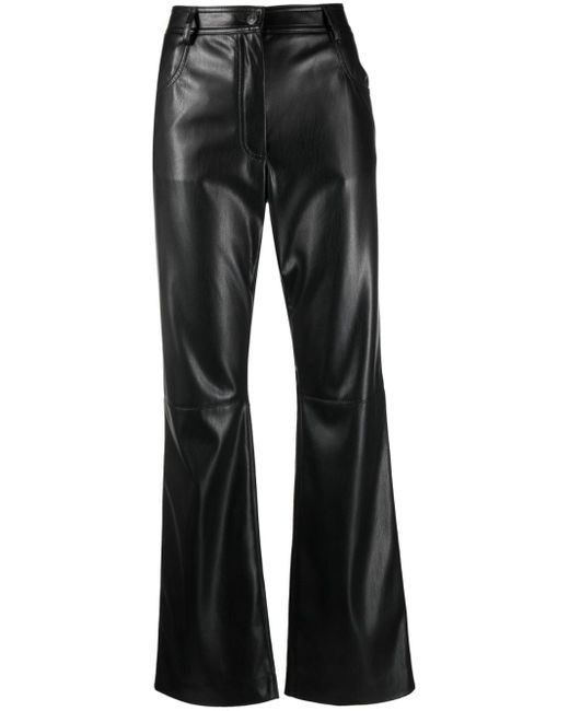 Msgm faux-leather straight-leg trousers