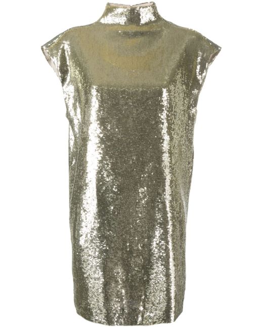 Gauchère sequin-embellished mock-neck dress
