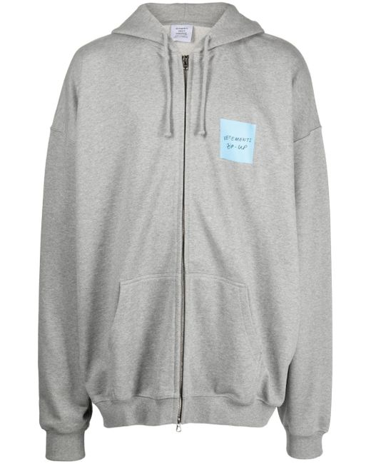 Vetements logo-print zip-up hoodie
