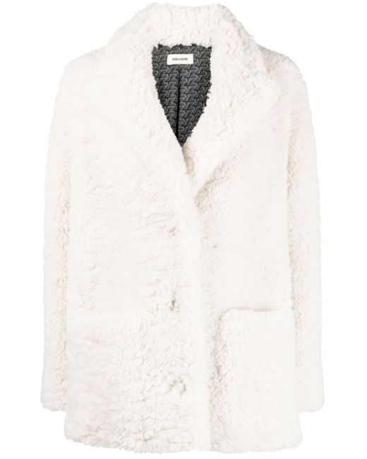 Zadig & Voltaire double-breasted faux shearling coat