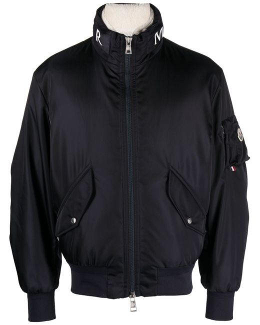 Moncler logo-collar padded bomber jacket