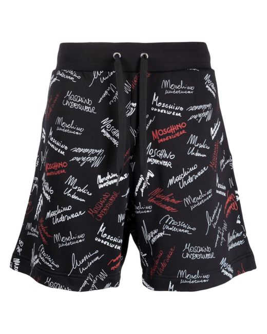 Moschino logo-print drawstring shorts
