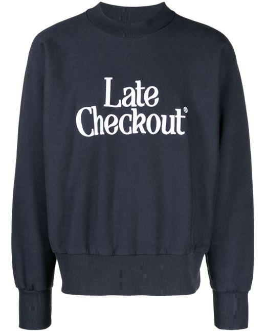 Late Checkout logo-embossed sweatshirt