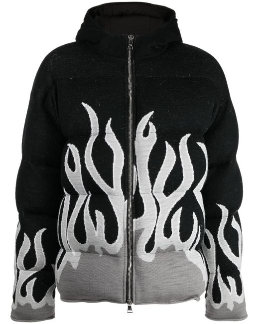 Haculla Up In Flames zip-up puffer jacket