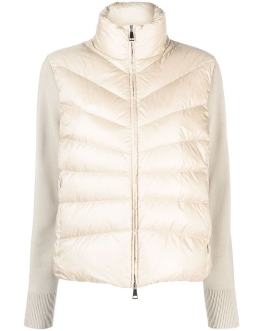 Moncler knitted-panel puffer jacket