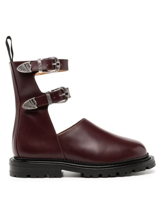 Toga Pulla buckle leather ankle boots