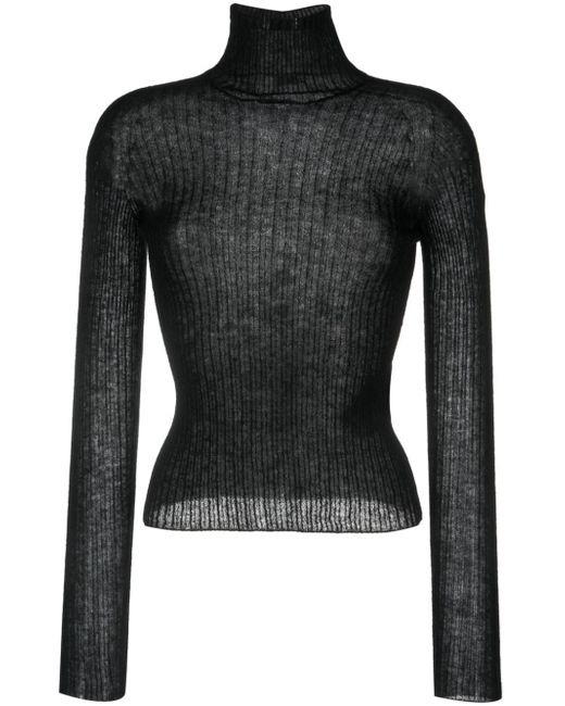 Saint Laurent high-neck ribbed-knit jumper