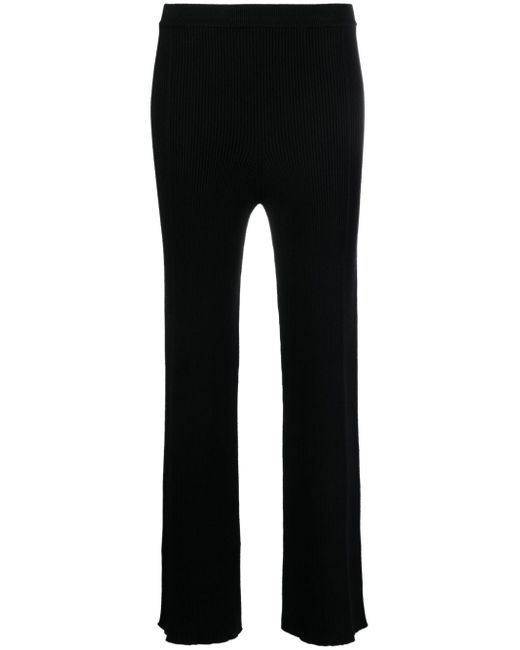 Aeron straight-leg rib-knit trousers