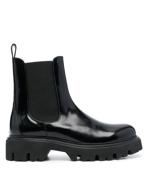 Msgm leather chunky-sole ankle boots