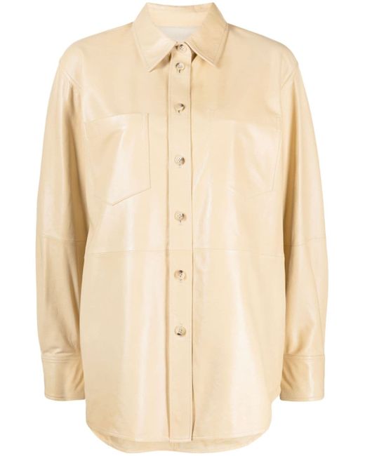 Helmut Lang long-sleeve leather shirt