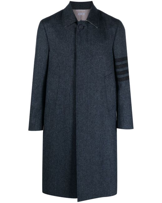 Thom Browne stripe-detail concealed-front coat