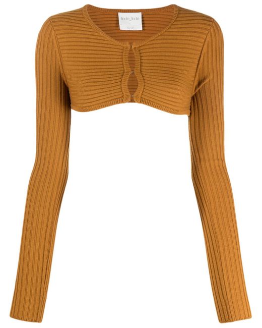 Forte-Forte cropped ribbed-knit cardigan
