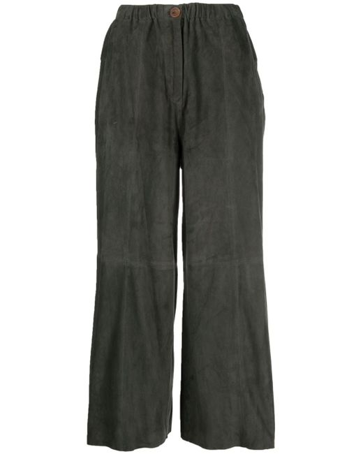 Alysi panelled straight-leg suede trousers
