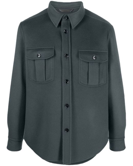 Brioni buttoned knitted shirt jacket