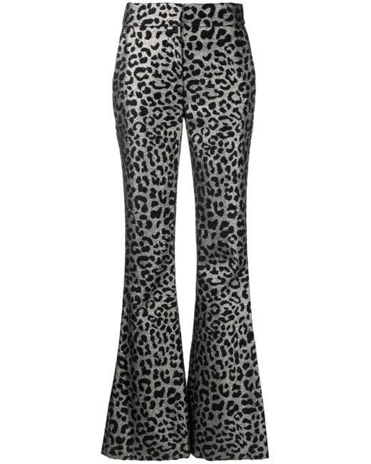 Genny leopard-print flared trousers