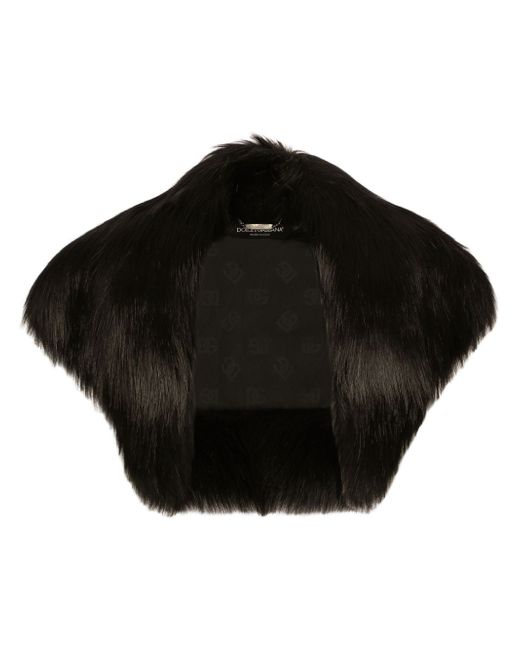 Dolce & Gabbana open-front faux-fur cropped jacket