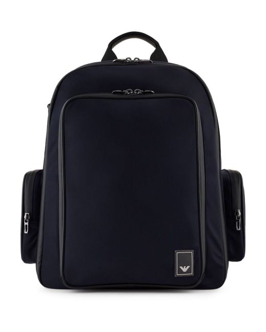 Emporio Armani logo-patch zipped backpack