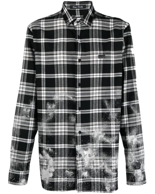 Philipp Plein Sugar Daddy tartan-pattern flannel shirt