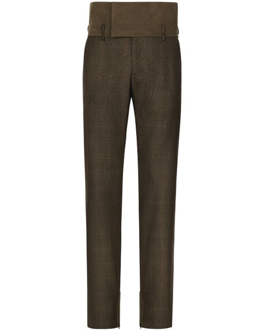 Dolce & Gabbana check-pattern straight-leg trousers