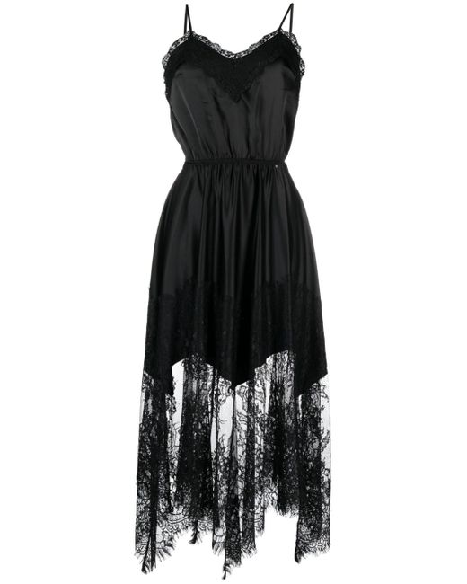 Nissa lace-embellished slip midi dress
