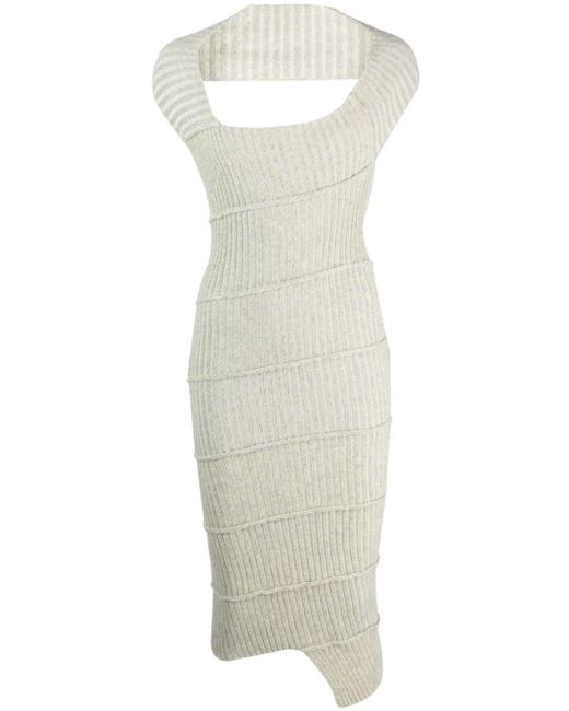 Mm6 Maison Margiela ribbed-knit asymmetric dress