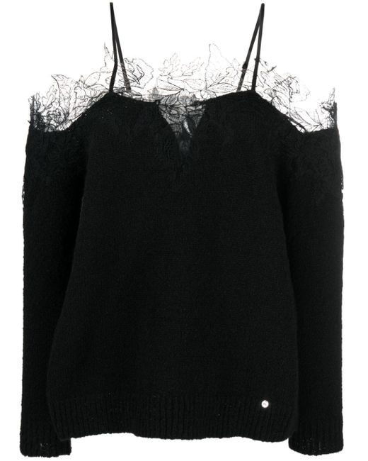Nissa lace-detail long-sleeve top