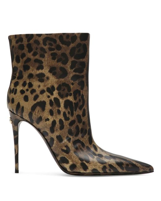 Dolce & Gabbana 105mm leopard-print leather boots