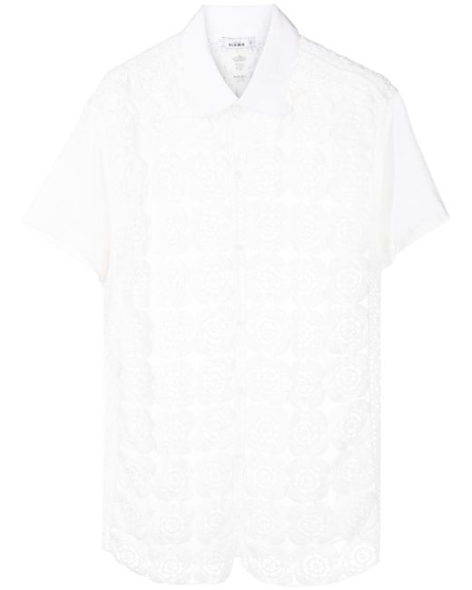 Amir Slama crochet-panel short-sleeved shirt