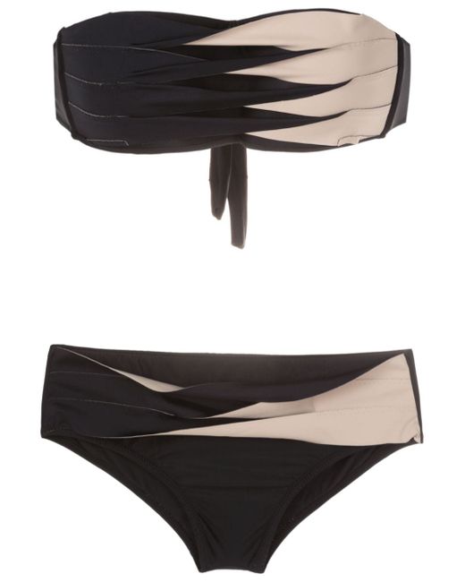 Amir Slama pleated two-tone bikini set