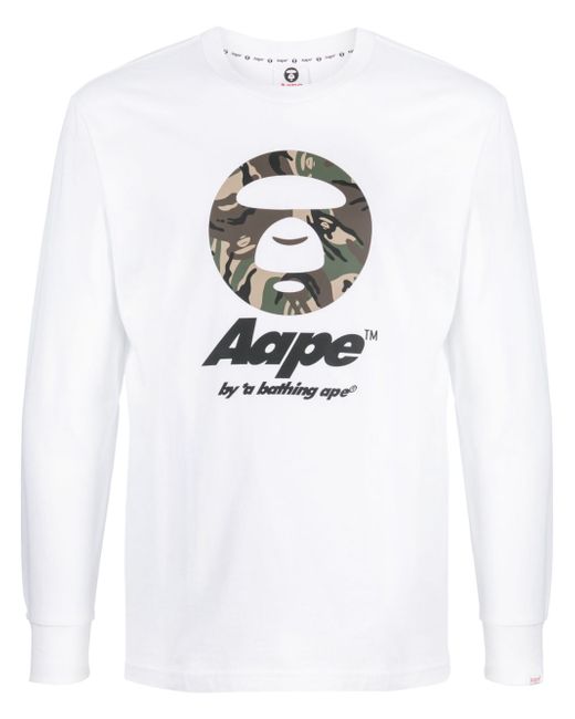 Aape By *A Bathing Ape® logo-print long-sleeve T-shirt