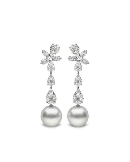 Yoko London 18kt gold South Sea pearl and diamond earrings
